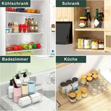Aufbewahrungsbox Kühlschrank Organizer Set Stapelbar - 9er Set (3 Größe) Korbeinsatz Küchen Organizer mit Griff Küchenorganizer-Set Vorratsdose für Speisekammer, Gefrierschrank, Schrank, Schublade, Büro, Badezimmer Obst Gemüse bleibt Frischhaltedose, Nicht geeignet für Spülmaschine Make-up organizer Food container Obst Gemüse bleibt Frischhaltedose - Übersicht 9