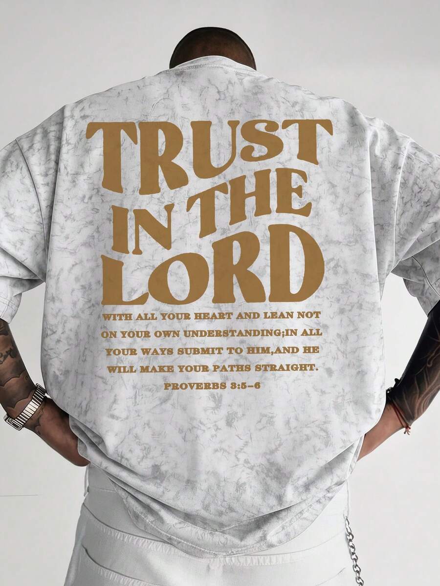 Zrgoth Herren Lässig Vielseitig Minimalistisch Gothic Streetwear SLOGAN Grafik Kurzarm T-Shirt - Weiss - Übersicht 1