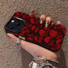 Título: Funda para teléfono con estampado de calavera, compatible con Samsung, Apple, VIVO, OPPO, , Transsion, ,  y Honor. Fabricada en TPU resistente, es a prueba de golpes y caídas, lo que la convierte en un regalo ideal para amigos y familiares. - Negro - Ver 4