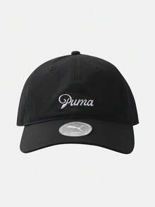 Puma Unisex-ESS SCRIPT LOGO Dad Cap-Black Curved Brim Hat 02745701 - Black - View 2