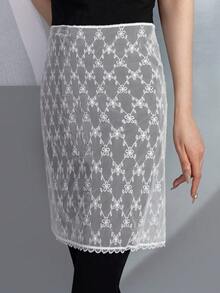 1件女款春夏新款蕾絲花卉百搭少女風長方形時尚小眾腰部裝飾 - 彩色 - 查看 7