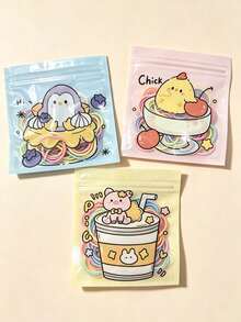10/20/30pcs Cute Cartoon Gift Packaging Bags Jewelry Storage Bags Randomly Sent - Random Color - View 1