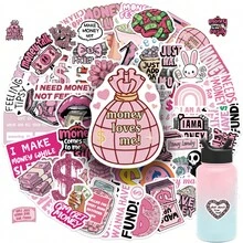 50Pcs Fashionable, Personalized, Creative DIY Exquisite Decorative Stickers, Can Be Used For Scrapbooks, Laptops, Luggage, Guitars, Water Bottles, Phone Cases, Etc., Popular Stickers School Supplies - A - View 10
