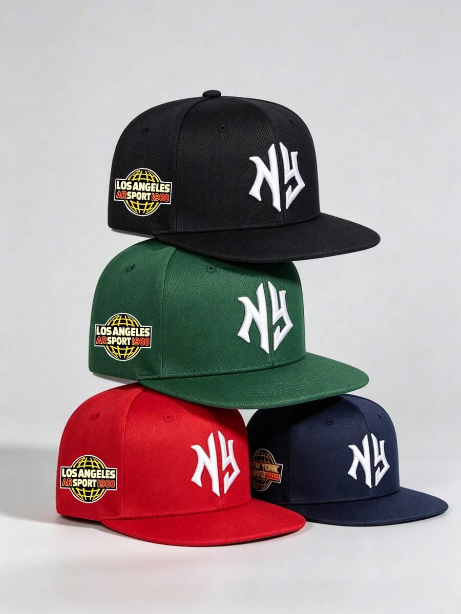 1pc Unisex NY Embroidered Fashion Hip Hop Baseball Cap, Adjustable Design, Suitable For Outdoor Activities, Travel And Running