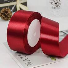 1 Roll 4cm Ribbon For Flower Bouquet Rose Decoration, Handmade DIY Braided Rope Gift Red Satin Ribbon (25 Yards/Roll) - Multicolor - View 40