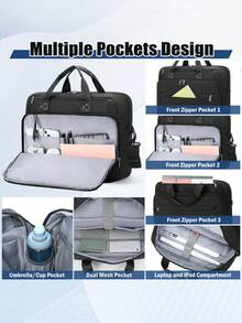 NEWHEY Laptop Bag 15.6 Inch Briefcase Waterproof Computer Case Messenger Bag Shoulder Bags For Man Business/Office/Work - Multicolor - View 5