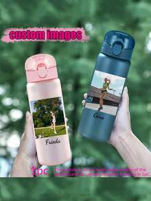 1 buah Botol Minum Olahraga Kustom dengan Foto dan Teks yang Dapat Disesuaikan, Botol Minum Plastik Anti Bocor 780ml/26oz dengan Pegangan untuk Kebugaran dan Perjalanan, Hadiah yang Dipersonalisasi - MultiWarna - View 2