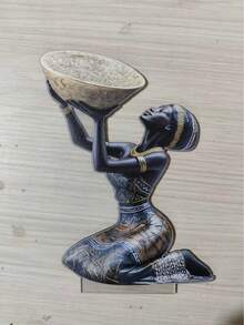 Creative Nostalgic Retro Acrylic Resin African Bust Statue Ornament For Living Room TV Cabinet Wine Cabinet Decor - A - View 6