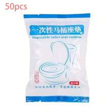 50入/30入/10入拋棄式馬桶座墊套，包裝馬桶座墊，旅行與出差攜帶用；適用於公共廁所、飛機、露營及其他旅行場景，居家可用攜帶式拋棄式馬桶座墊套；高品質彈性帶馬桶座墊套，攜帶式防水防污馬桶座墊 - 彩色 - 查看 10