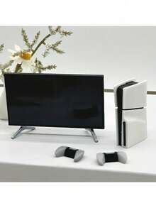 Miniature PS Game Console Model, Realistic TV Model, Dollhouse TV Decor Ornament, Micro Scene Decoration, Pretend Play Prop, Suitable For Model House Decoration, Office Desk Ornament, Home Small Decor - Multicolor - View 7