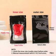 50 piezas Bolsas de embalaje rosa, bolsas transparentes para exhibir accesorios colgantes, bolsas autosellantes para cables, cosméticos, bolsas de empaque holográfico - Láser negro - Ver 7