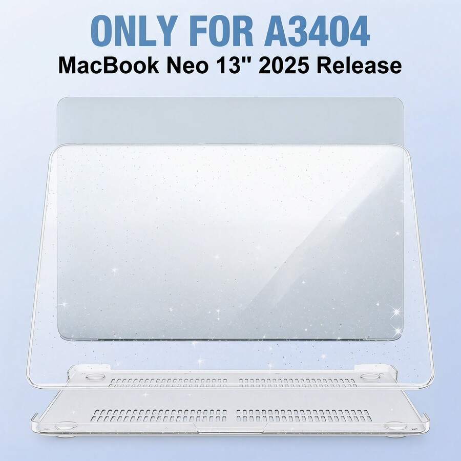 2026新款閃亮筆電保護殼適用於Macbook Neo 13吋 A3404 100%匹配原廠配色 防刮易安裝 A18 Pro 霓虹保護殼 閃耀靛藍、柑橘、腮紅配色