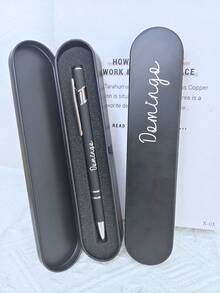 1/5/10/20pcs Personalized Engraved Ballpoint Pens, Customized Name Metal Signature Pens, Luxury Writing Pens, Business Office Gifts, Teacher Appreciation Gifts, Graduation And Back To School Stationery, Elegant Customized Gifts For Students, Colleagues, Wedding Guests - Pen + Pen Case - View 12