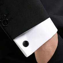 ORAZIO Cuff Links Mens Stainless Steel Cuff Links And Studs Set Gold Black Cufflinks For Men Tuxedo Studs Buttons For Formal Kit Business Or Wedding - Blacktone - View 5