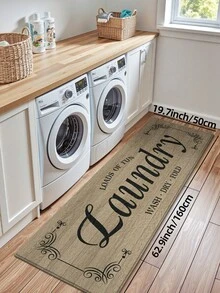 DAJIANG 1pc Modern Laundry Room Floor Mat, Soft Striped Kitchen Mat, Machine Washable, Dust-Proof Letter Rug, Home Decor - Multicolor - View 15