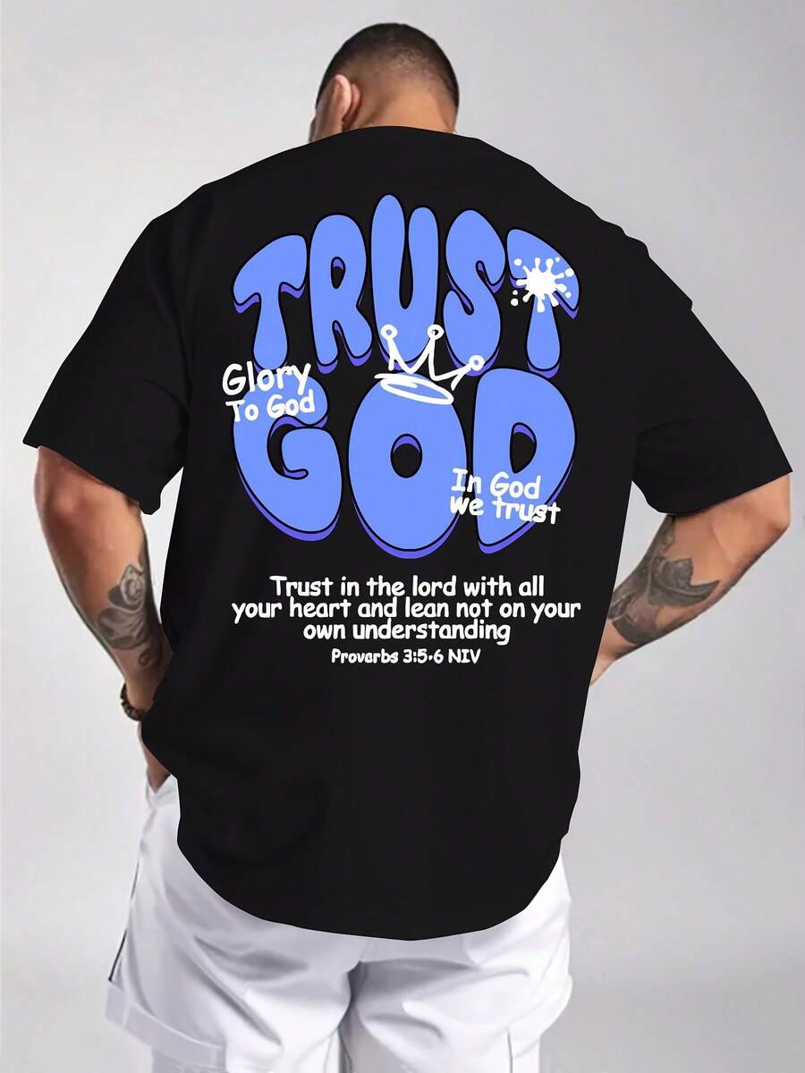 Men's Summer Printed Short-Sleeve T-Shirt - 黑色 - 查看 1