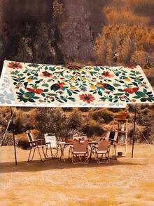 1pc Bohemian Mandala Pattern Gradient Color Outdoor Sun Shade Curtain - Thickened Sun Protection, Easy To Install And Store, Suitable For Garden, Patio, Poolside 6 People Use (Poles Not Included), Outdoor Shade - Little Flower - View 5
