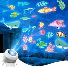 1件 LED 投影燈：夏季主題投影燈、水下世界投影燈、動態旋轉投影燈－適合冥想、臥室、家庭劇院與兒童房 - 海洋動物 - 查看 8