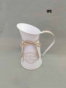 7.87 英寸农舍风格金属花瓶，牛奶壶水罐花瓶，乡村风格装饰，适合农舍厨房浴室家居，也适用于卧室装饰 - 彩色 - 查看 16