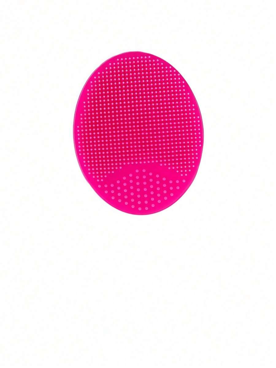 Silicone Makeup Brush Cleaning Mat With Suction Cup, Portable Makeup Brush Cleaning Tool, Apple-Shaped Silicone Makeup Brush Cleaning Pad - [潔面乳]玫瑰紅 - 1 片 - 查看 1