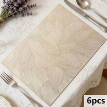 1-8pcs Rectangular Minimalist PVC Placemats, Washable, Easy To Clean, Wipe-Clean, Non-Slip, Dining Table Mats, Sweet Reverie, Elegant Placemats, Dining Table Setting, Kitchen Tabletop Mats, Holiday Wedding Decor - Multicolor - View 25