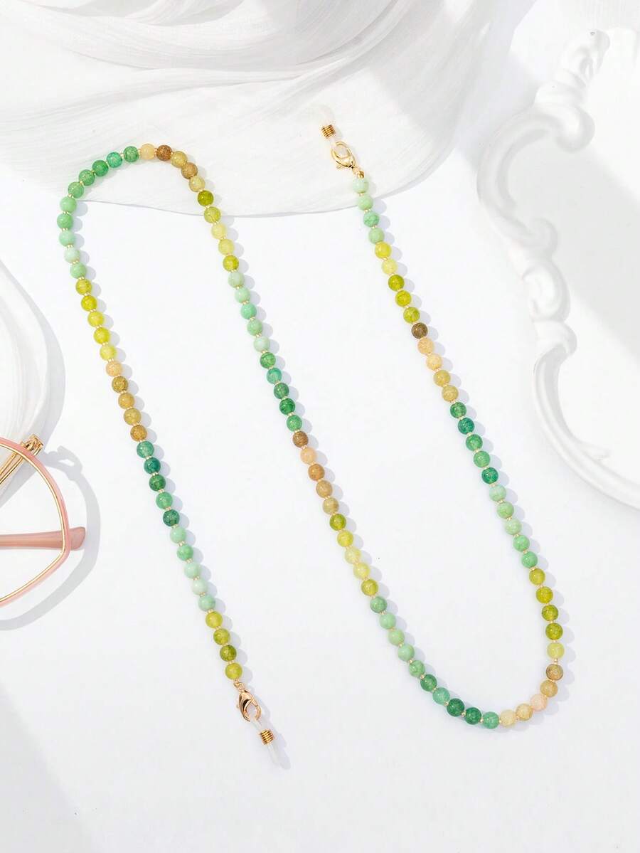 1pc Minimalist Fashion Colorful Beaded Glass Anti-Loss Glasses Chain, Random Color