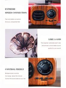 Caja De Música Retro Y Creativa Con Diseño De Gramófono Con Funciones Múltiples Como Altavoz Inalámbrico Y Ranura Para Tarjeta, Ideal Para Decoración Y Exhibición En El Hogar - Color caoba - Ver 10