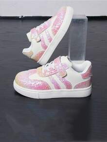 Children's Spring/Autumn Fashion New Girls' Shiny Casual Minimalist Sporty Sneakers - Pink - View 6