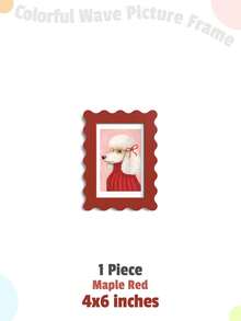 XXBANZHUAN Dopamine Colorful Wavy Picture Frame Home Decor, Outer Wavy Frame & Inner Rectangular Opening Design, 5 Sizes (4x6/5x7/6x8/8x10/11x14 Inches), 6 Colors (Red/Blue/Green/Yellow/Black/White), Suitable For Gallery Wall & Kids Room, Premium Home Decor Gift - Multicolor - View 10