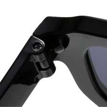 Unisex Retro Thick-Rimmed Small Square Frame Glasses, Available As Single Pair Or 3-Color Set, Glossy Black Thick Frame With Multi-Color Translucent Lenses, American Street Style Daily Outfit Accessory - 橘色片+藍光片+黑灰片 - 查看 4