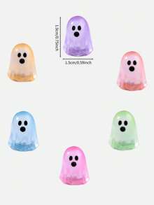 100/50/20/10/1pc Glowing Mini Ghost, Fun Decorative Gift For Halloween Party, Suitable For Theme Party, DIY Party Decoration Accessories, Tabletop Decor, Garden Decor - Multicolor - View 7