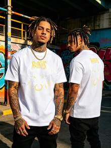 Outdoor Daily Wear Men T-Shirt Fashion Simple Round Neck Top - White - View 2