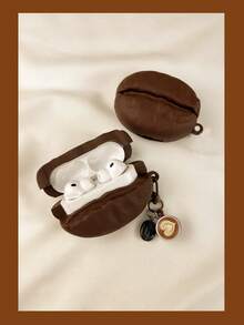 1pc Cartoon Fun Potato Chip Wireless Bluetooth Earphone Protective Case Compatible With AirPods Pro 2, 4, Apple Bluetooth Earphone Case, 4 4th Gen Silicone Air Pro Pro 3 Protective Case - Coffee Brown - View 2