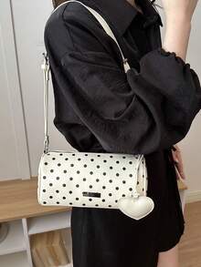 Bolso de mujer con lunares de moda, bolso bandolera, bolso almohada versátil con lunares, bolso bandolera de hombro, bolso pequeño con encanto de corazón para mujeres - Multicolor - Ver 3