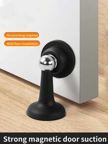 1 pezzo Fermaporta magnetico, Fermaporta magnetico forte - Design senza foratura, antivento e insonorizzato, materiale plastico durevole, opzionale nero/bianco/grigio, adatto per la protezione delle porte di casa, ufficio, bagno - Fermaporta - Visualizzare 5