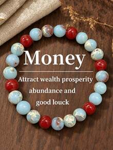 Pulsera de Piedra Emperador Bohe, Ágata Roja, Protección Durante Tiempos de Estrés y Ansiedad, Joyería de Verano para Yoga y Meditación - Multicolor - Ver 8