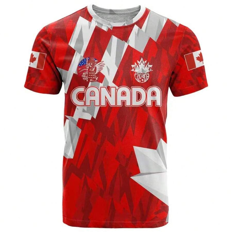 2026 USA-Mexico-Canada Cup Fan Jerseys, Polyester, Full Print 3D Design, Multiple Styles Available. - 白色 - 查看 1