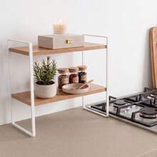 1 Pz Desk Organizer Shelf 2 Levels Multipurpose Resistant Back To School - Camel - View 3