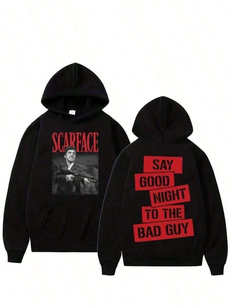 Sudadera para Hombre y Mujer con Tony Montana y Granos. - Negro - Ver 1