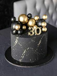 20/10pcs/1pc-Multi-Size Glitter Foam Ball Cake Toppers, Graduation Party Cake Toppers, Baking Cake Accessories, Gold Spherical Cake Decorations, Party Cake Supplies, Birthday Cake Decorations, Birthday Cake Accents, Reusable Metallic Spherical Decorations, Suitable For Birthday, Baby Shower, Wedding, Baking Dessert Decoration - Gold - View 6