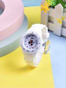 Boys Gift Creative Design Pattern 2026 Football Children's Watch Soft Silicone Strap Student Quartz Wristwatch - White - View 6