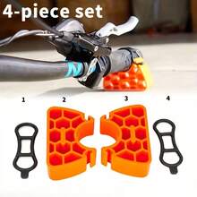 4pcs/1set Bicycle Handlebar Fixing Bracket, Handlebar Fixer, Honeycomb Hollow Portable Outdoor Cycling Repair Auxiliary Tool, Handlebar Bracket, Effectively Prevent Handlebar Damage. - Multicolor - View 4