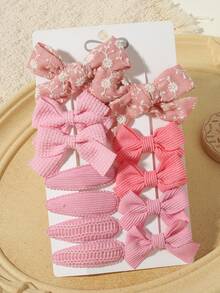 12pcs Multicolor Ditsy Floral Bow Hair Clips, Suitable For All Seasons And Birthday Outfits - Mixed color - View 13