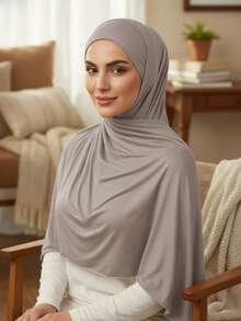 1pc New Modal Material Women's Headscarf, Soft Skin-Friendly Comfortable Breathable Elastic, Suitable For Women's Daily Wear Rp Scarves - Khaki - View 3