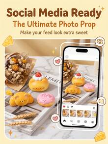 1 Piece Of Cute Bread Shaped Collectible Ornaments, Perfect For Home And Office Decoration - View 4