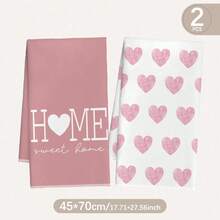 MEMNUN 2入組 粉色水彩愛心 Home Sweet Home 標語印花廚房抹布 40*60cm/45*70cm 超細纖維聚酯纖維材質 現代柔軟洗碗布 廚房巾、洗碗巾、手巾、抹布、家居裝飾、廚房裝飾 烹飪烘焙手巾 廚房配件 可機洗 清潔用品 適用於餐廳廚房、居家裝飾與禮品 全季節 - 彩色 - 查看 13