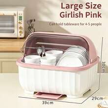 Flip-Top Kitchen Cabinet Storage Box With Lid, Cutlery And Utensil Holder, Home Storage Rack, Cutlery And Utensil Drainer, Drawer-Style Draining Basket, Large Capacity Cabinet - Multicolor - View 12
