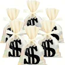 50pcs Money Bag Pattern Gift Bags, Suitable For Parties, Gift Giving - A - View 7