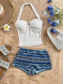 Azul y blanco