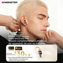 Monster Q11 True Wireless Earbuds, Semi-In-Ear Design, Bluetooth 5.4, 30H Playtime, HD Sound, Low Latency For Music & Gaming – Black - View 3